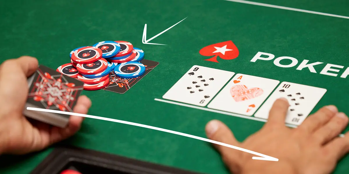 Low stack-to-pot ratio (SPR) poker scenario on the flop with Ace-high board