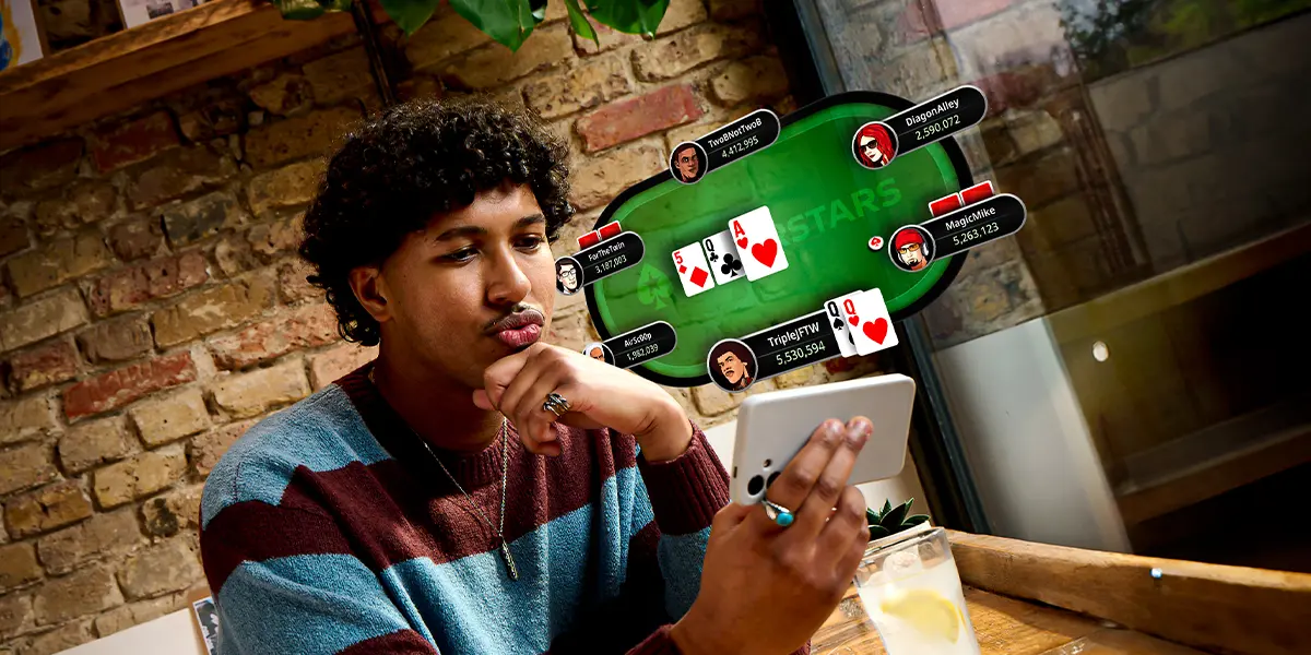 Poker player focused on making decisions at the table